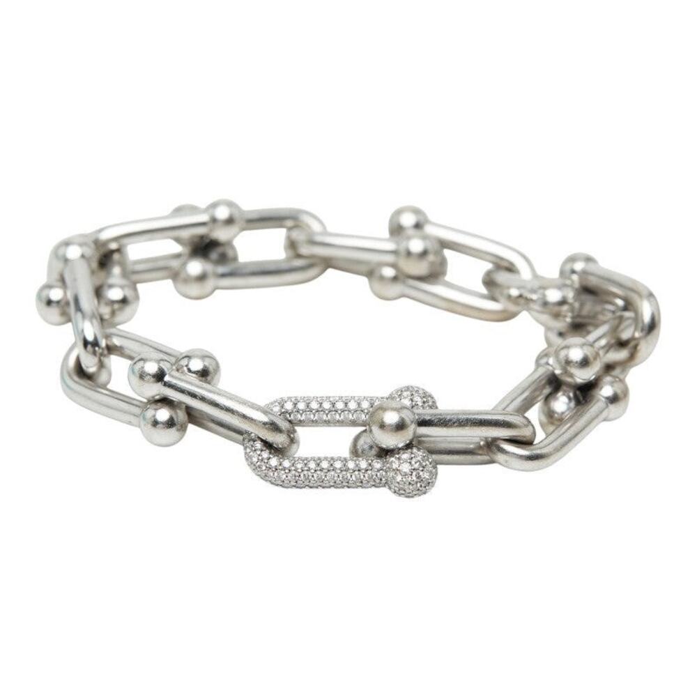Tiffany & Co. Hardware Large Link Bracelet 18K White Gold